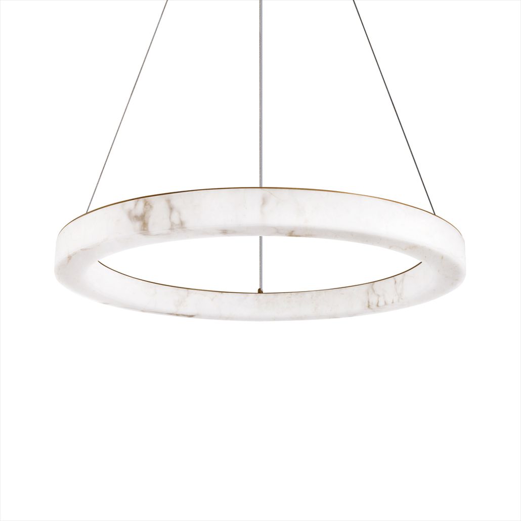 Круглый подвесной светильник Stone Pendant Light 80 см