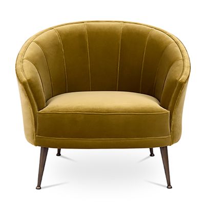 Кресло Brabbu Maya Armchair in Gold Cotton Velvet with Brass Legs