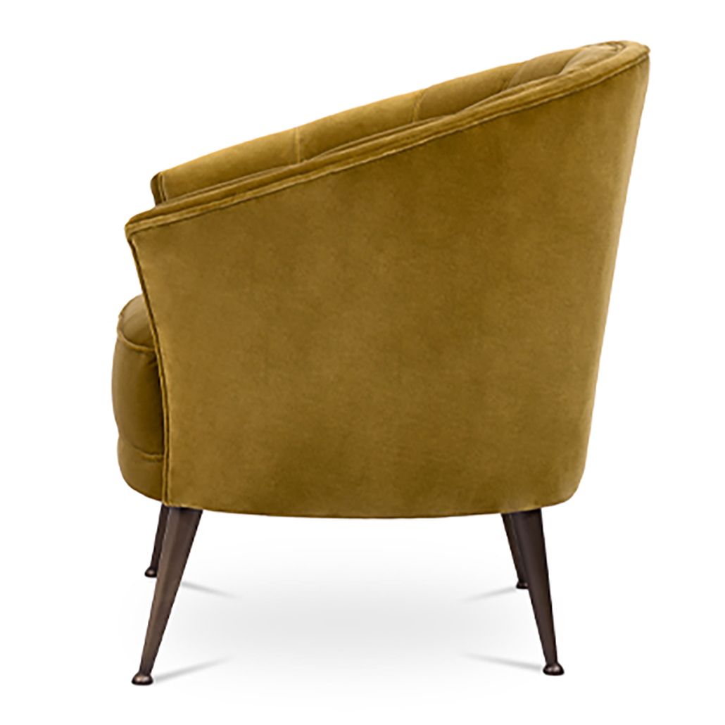 Кресло Brabbu Maya Armchair in Gold Cotton Velvet with Brass Legs