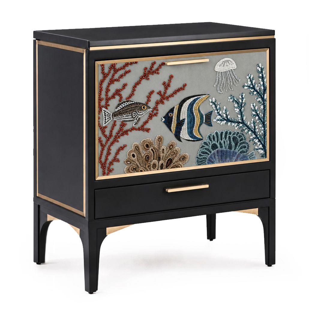 Комод с двумя ящиками Fiji Coral reef I Limited edition ручная вышивка камнями