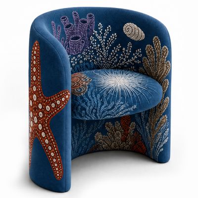 Полукресло Fiji Chair Red star on blue