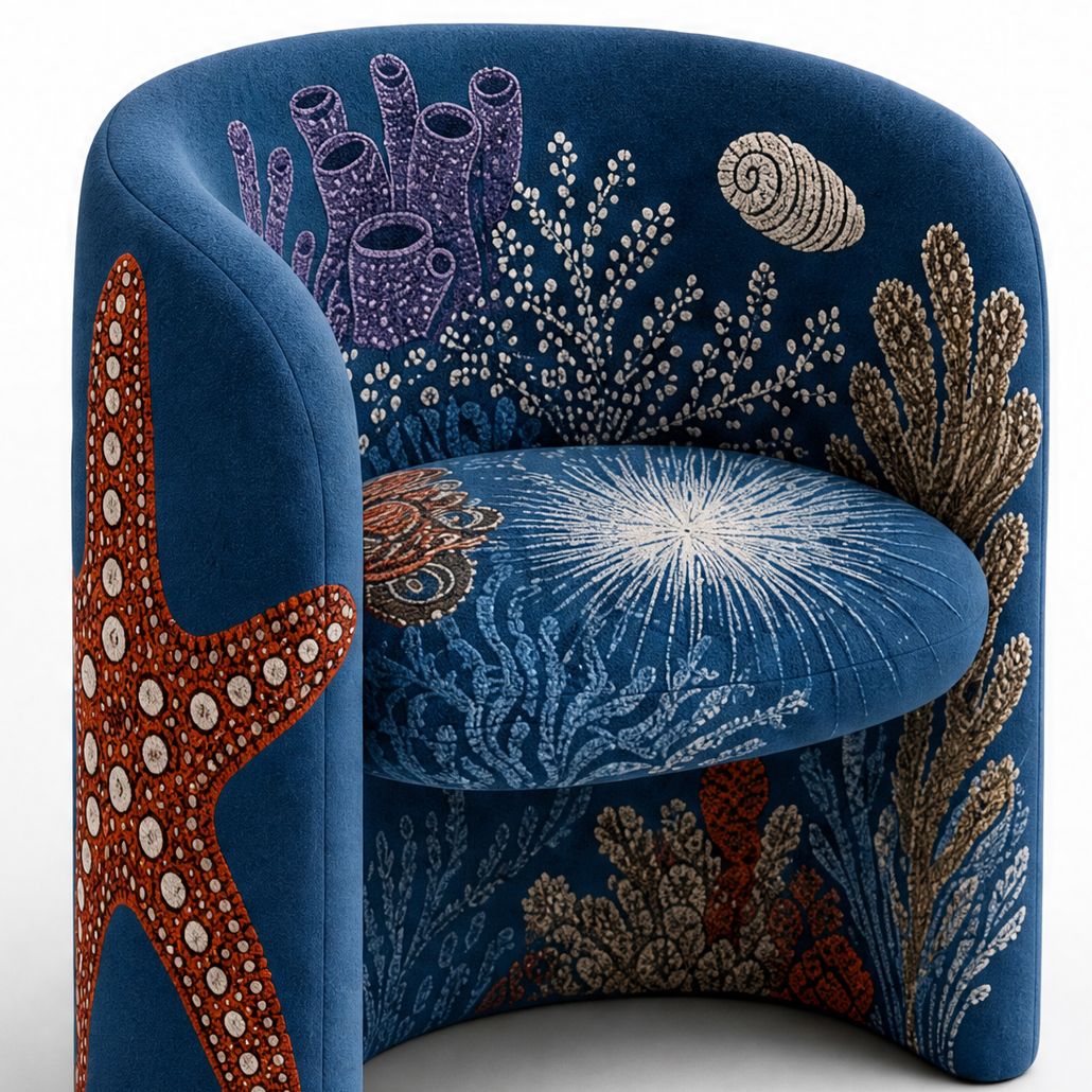 Полукресло Fiji Chair Red star on blue