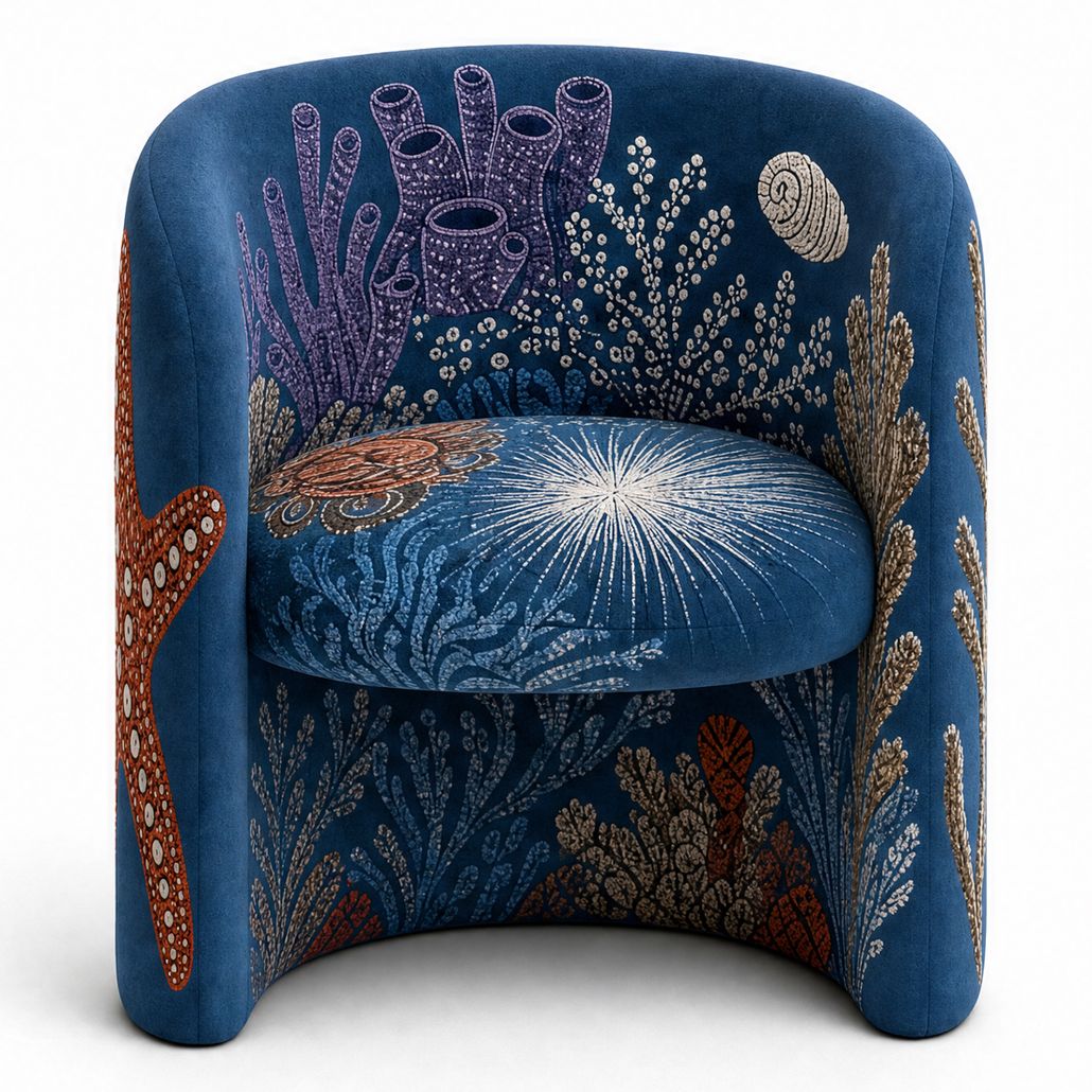 Полукресло Fiji Chair Red star on blue