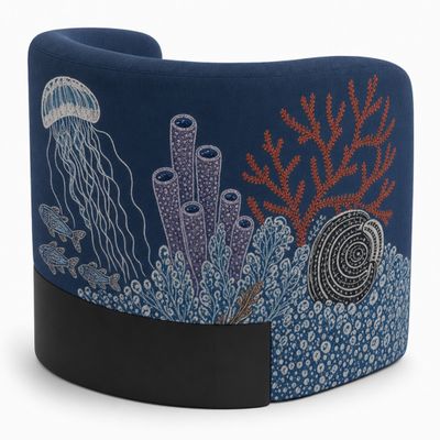 Премиальное дизайнерское Кресло Fiji Armchair Jellyfish on blue
