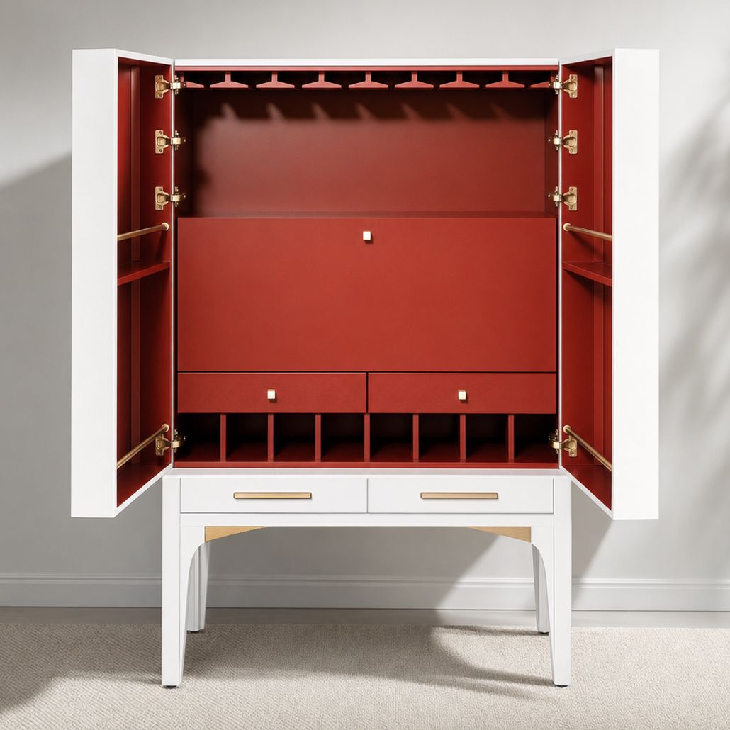 Авторский Барный шкаф Fiji Bar cabinet White Limited edition ручная вышивка