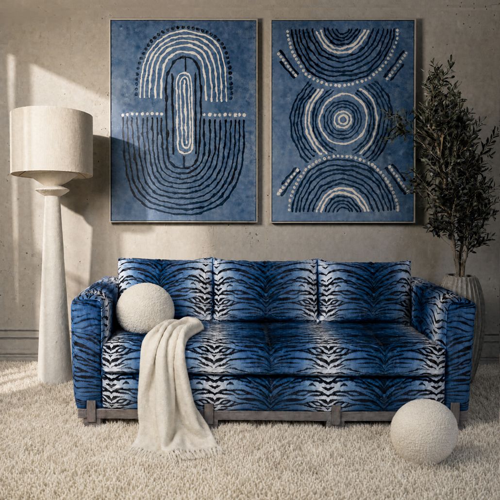 Диван Ida Sofa Blue Tiger