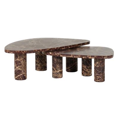 Комплект кофейных столов из мрамора Hathor Marble Coffee Table Set