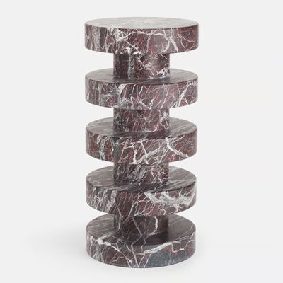 Приставной столик Hathor Marble Side table Мрамор Rosso Levanto