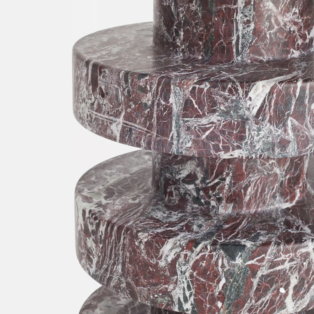 Приставной столик Hathor Marble Side table Мрамор Rosso Levanto