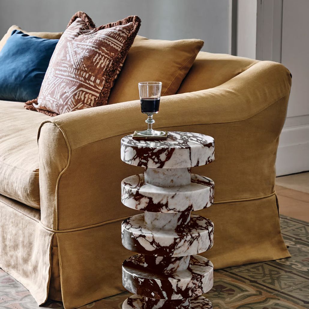 Приставной столик Hathor Marble Side table Мрамор Calacatta Viola