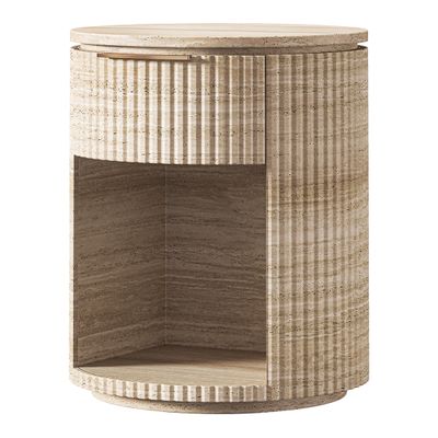 Hathor Bedroom Travertine Прикроватная тумба бежевый травертина