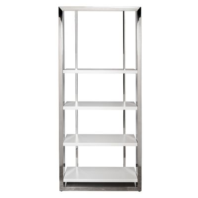 Стелаж серебристого цвета с четырьмя полками и прямоугольным каркасом Contemporary Design