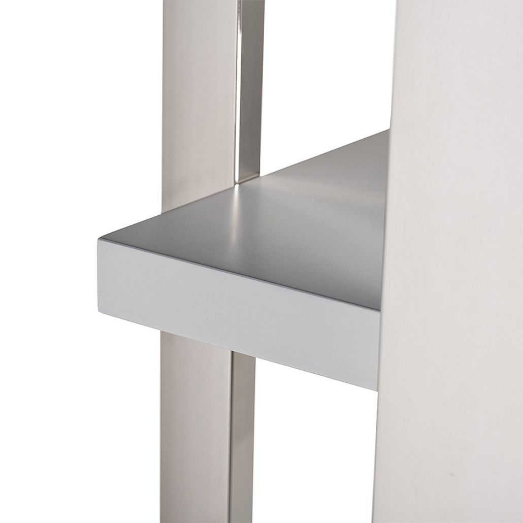 Стелаж серебристого цвета с четырьмя полками и прямоугольным каркасом Contemporary Design