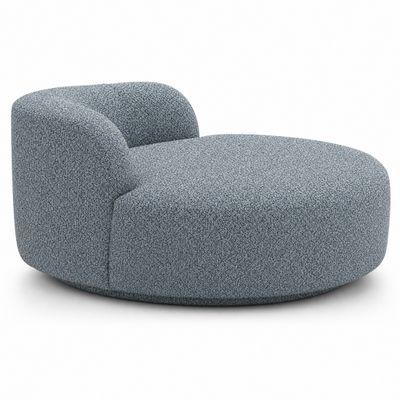 Круглая Кушетка UMA blue голубое букле