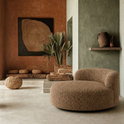 Круглая Кушетка UMA  terracotta букле