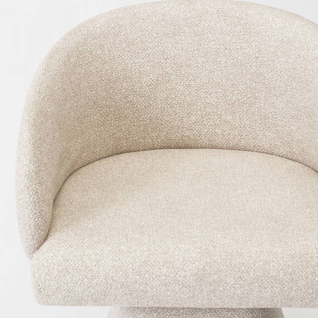 Современный Стул Swivel Chair Светло-бежевая Букле