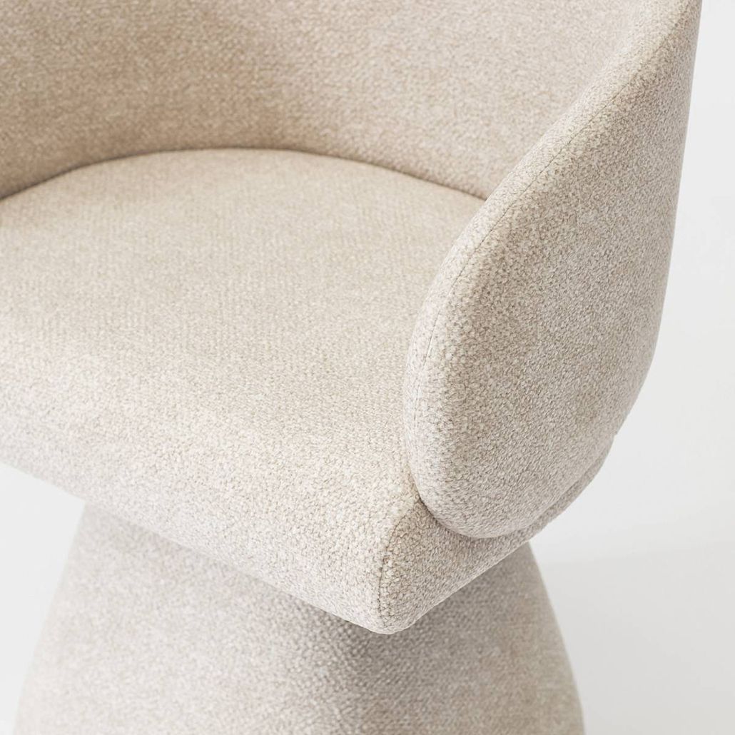 Современный Стул Swivel Chair Светло-бежевая Букле