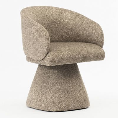 Современный Стул Swivel Chair Серо-бежевый Букле
