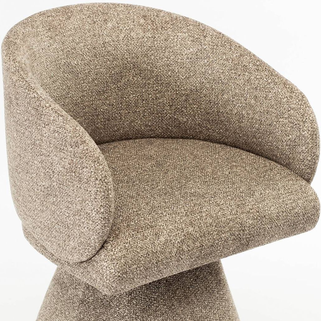 Современный Стул Swivel Chair Серо-бежевый Букле