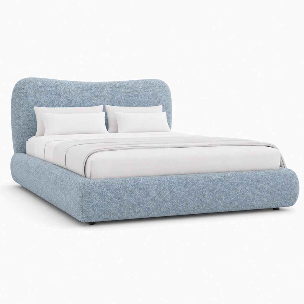 Кровать UMA blue голубое букле