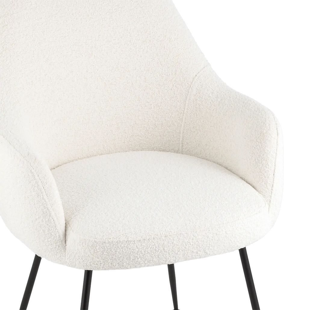 Luke Dining Chair Стул ваби-саби Белое Букле