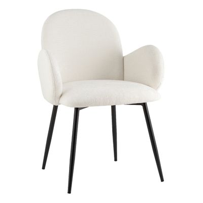 Стул Wide  Dining Chair Белое Букле круглой формы