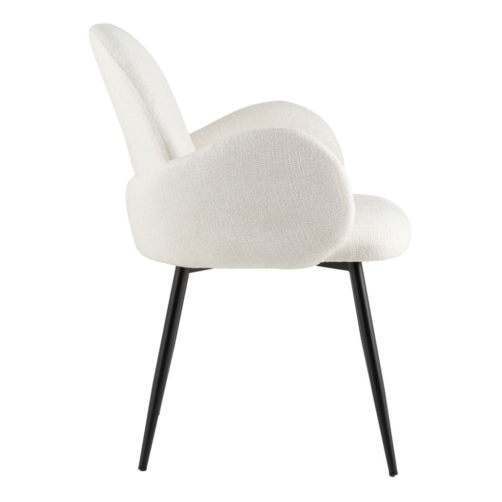 Стул Wide  Dining Chair Белое Букле круглой формы