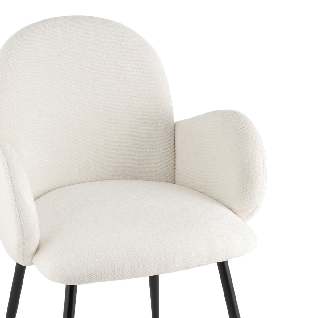 Стул Wide  Dining Chair Белое Букле круглой формы
