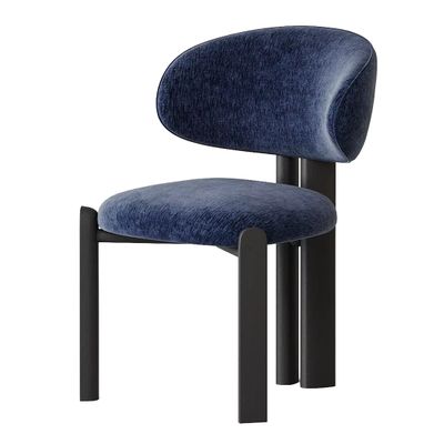 Современный дизайнерский Стул Itan Chair синий шенилл