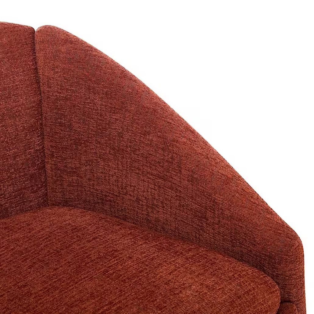 Современное Кресло Patti Semi-armchair шенилл медно-красный цвет