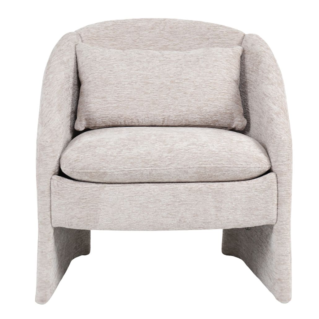 Современное Кресло Patti Semi-armchair светло-бежевый шенилл