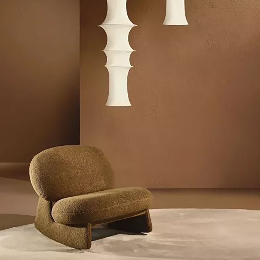 Дизайнерское Кресло-качалка Twig Rocking Chair Beige Букле вечерний песок