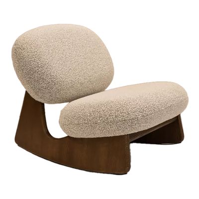 Дизайнерское Кресло-качалка Twig Rocking Chair Milky деревянные ножки