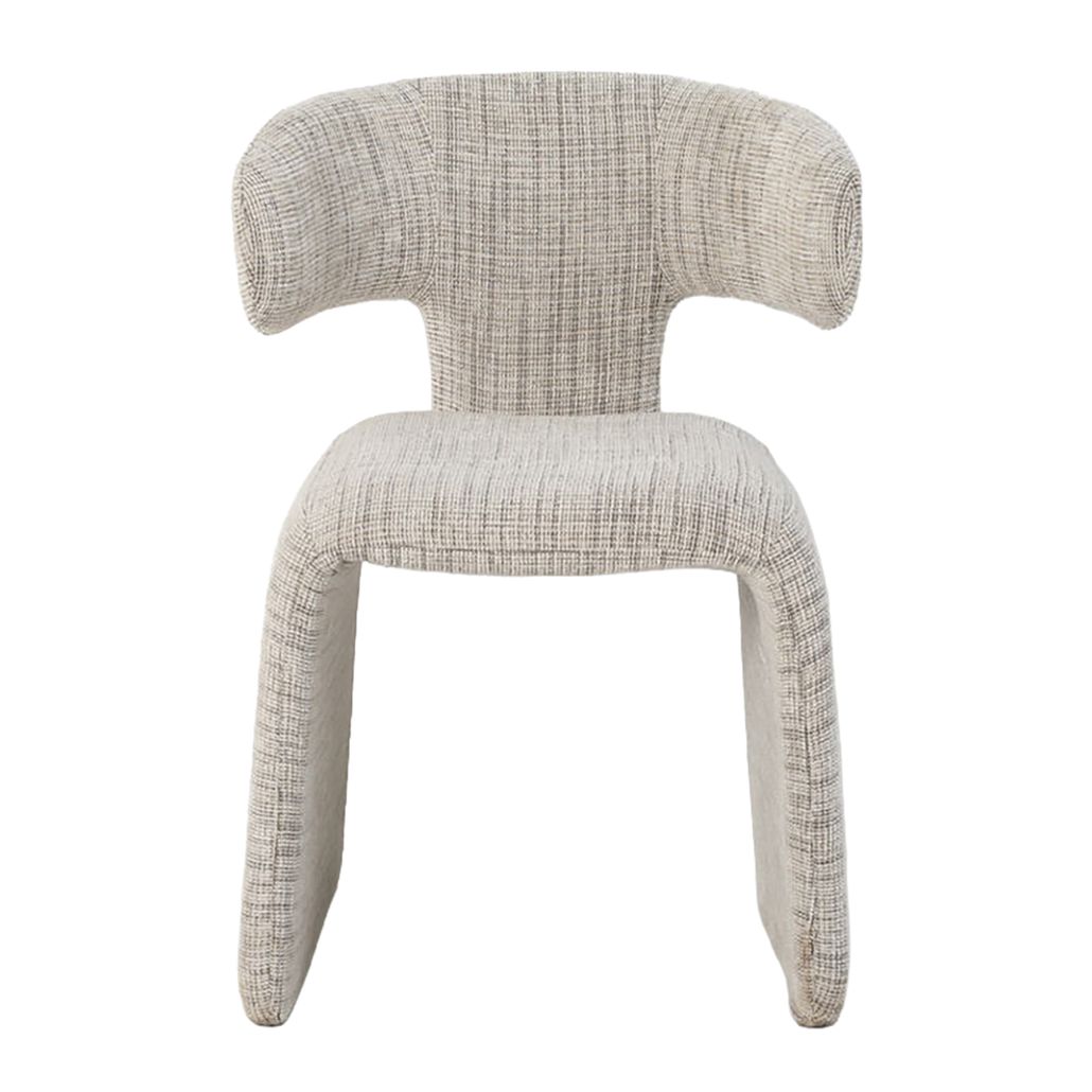 Стул Bergman Dining Chair стиль ваби-саби светло-бежевый шенилл