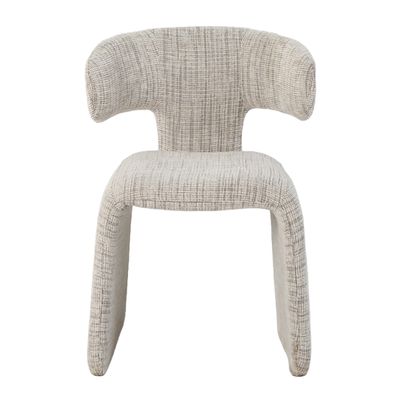 Стул Bergman Dining Chair стиль ваби-саби светло-бежевый шенилл