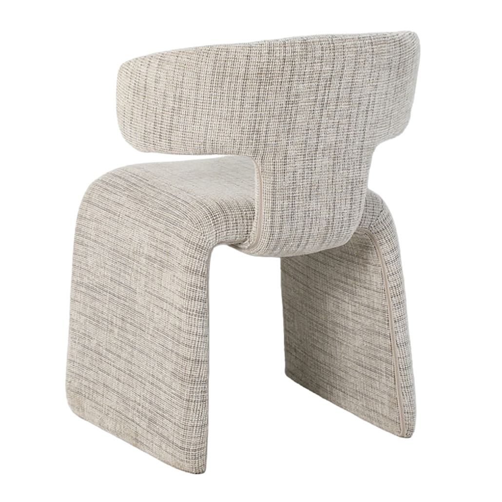 Стул Bergman Dining Chair стиль ваби-саби светло-бежевый шенилл