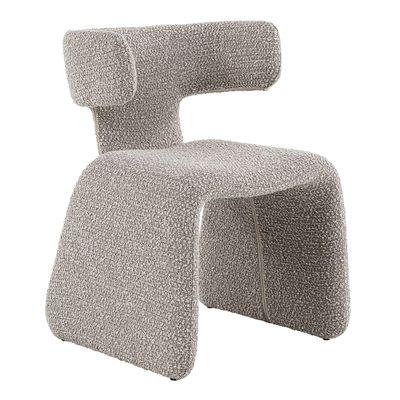 Стул Bergman Dining Chair стиль ваби-саби серое букле