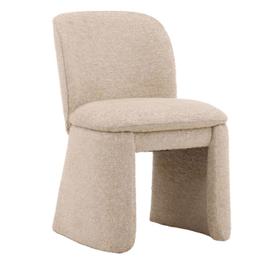 Стул Rain Japandi Dining Chair без подлокотникой бежевое букле