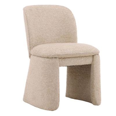 Стул Rain Japandi Dining Chair без подлокотникой бежевое букле