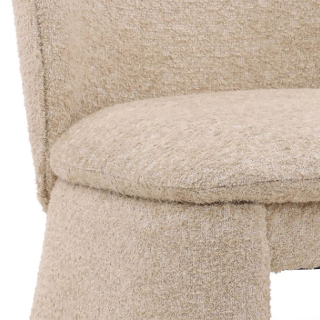 Стул Rain Japandi Dining Chair без подлокотникой бежевое букле