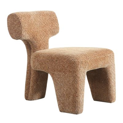 Стул Aruba Dining Chair дизайнерская форма Бежевый шенилл