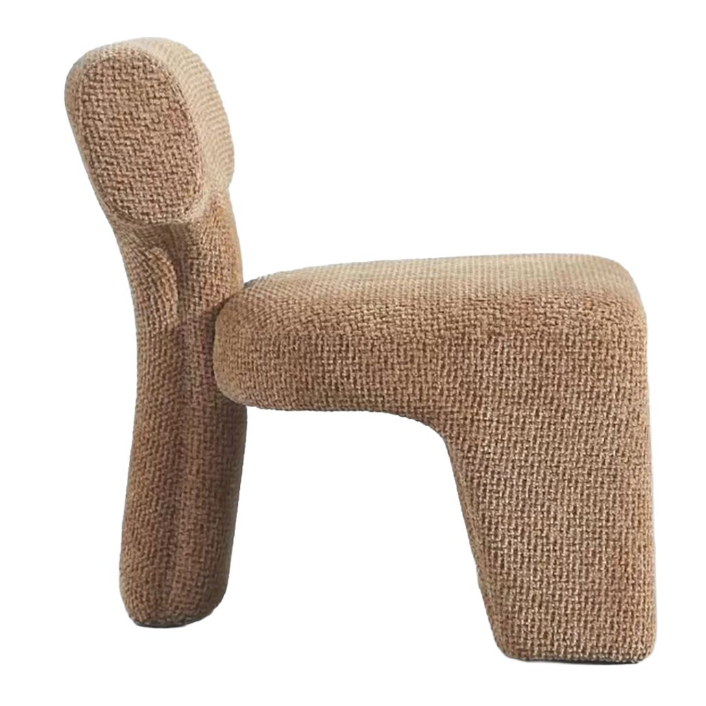 Стул Aruba Dining Chair дизайнерская форма Бежевый шенилл