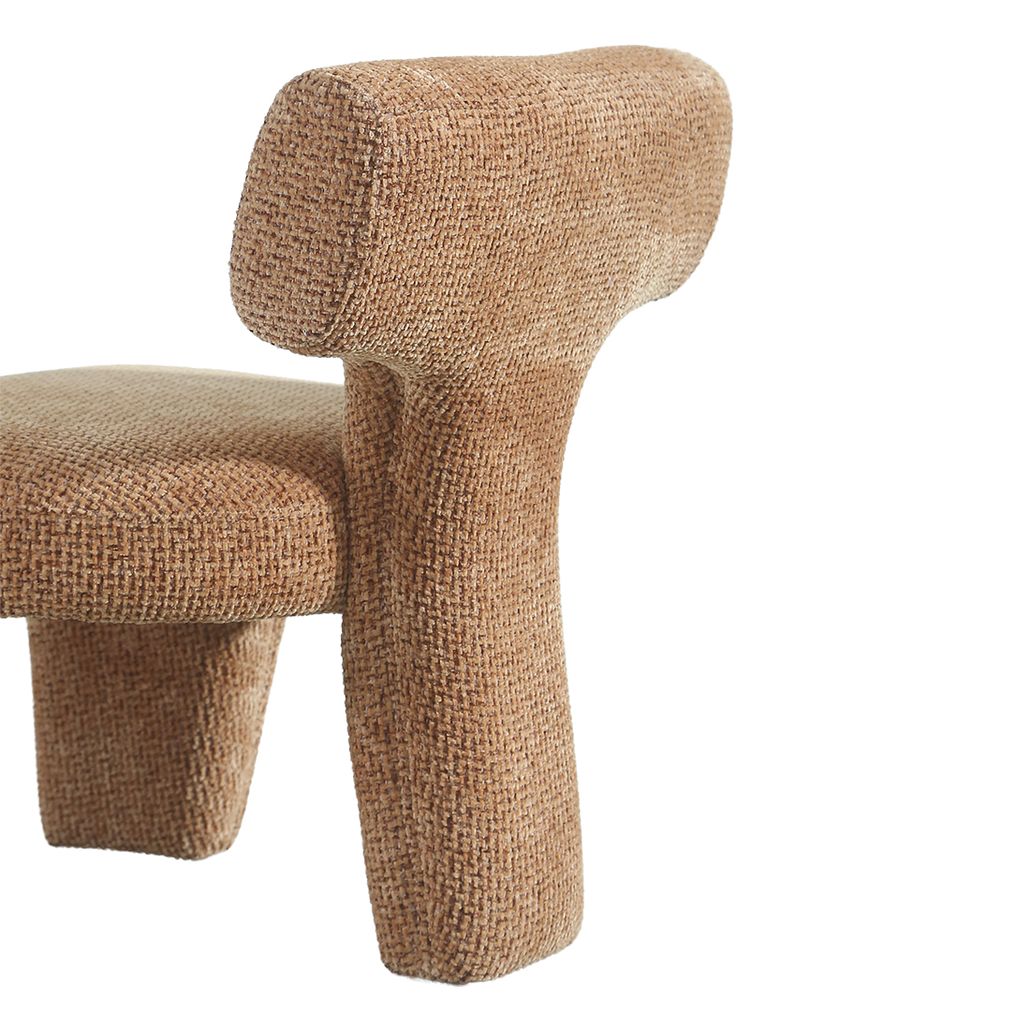 Стул Aruba Dining Chair дизайнерская форма Бежевый шенилл