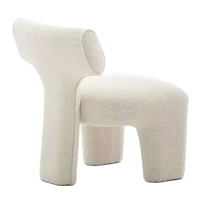 Стул Aruba Dining Chair дизайнерская форма  жемчужный цвет букле