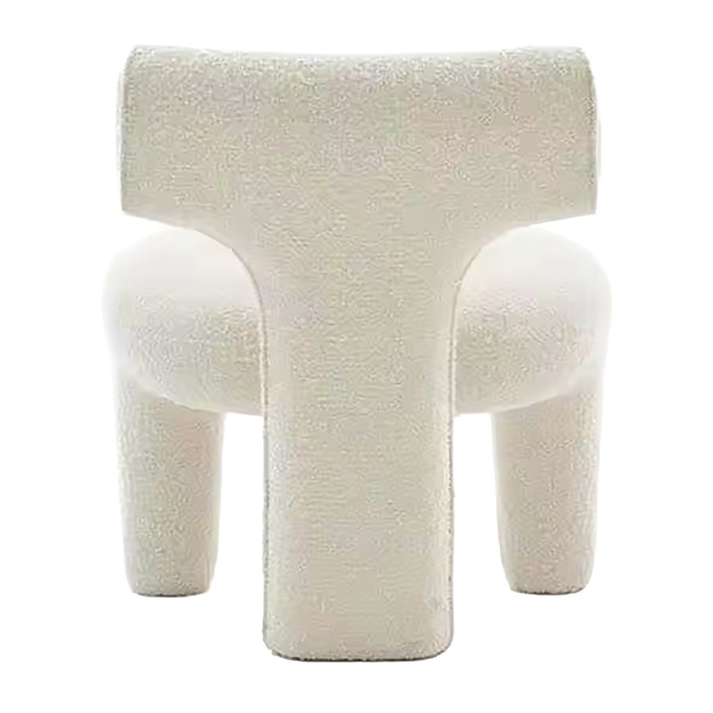 Стул Aruba Dining Chair дизайнерская форма  жемчужный цвет букле
