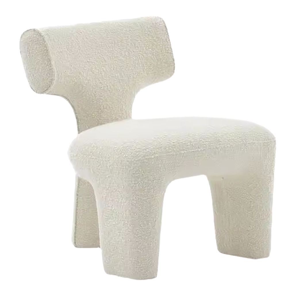 Стул Aruba Dining Chair дизайнерская форма  жемчужный цвет букле