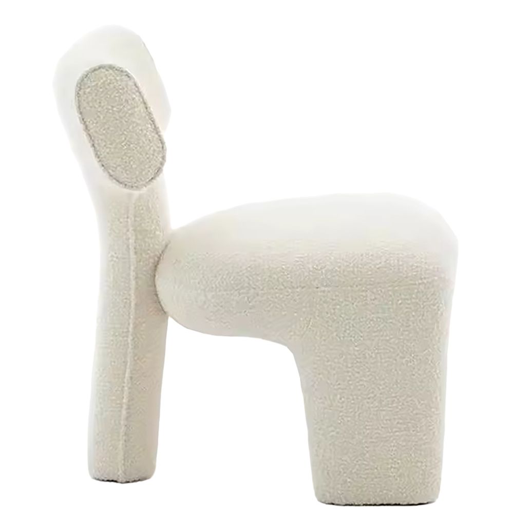 Стул Aruba Dining Chair дизайнерская форма  жемчужный цвет букле