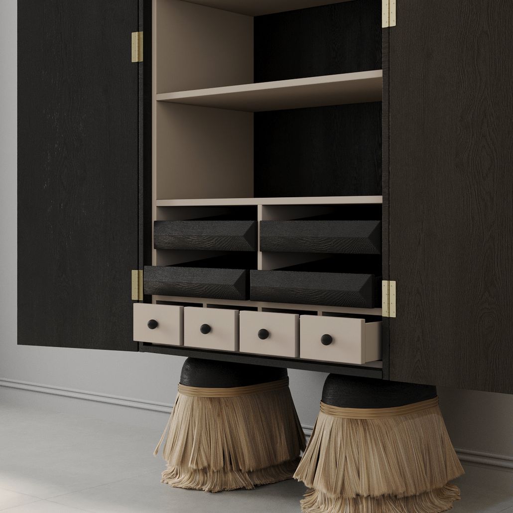 Кабинетный шкаф ZANZIBAR Relief Black