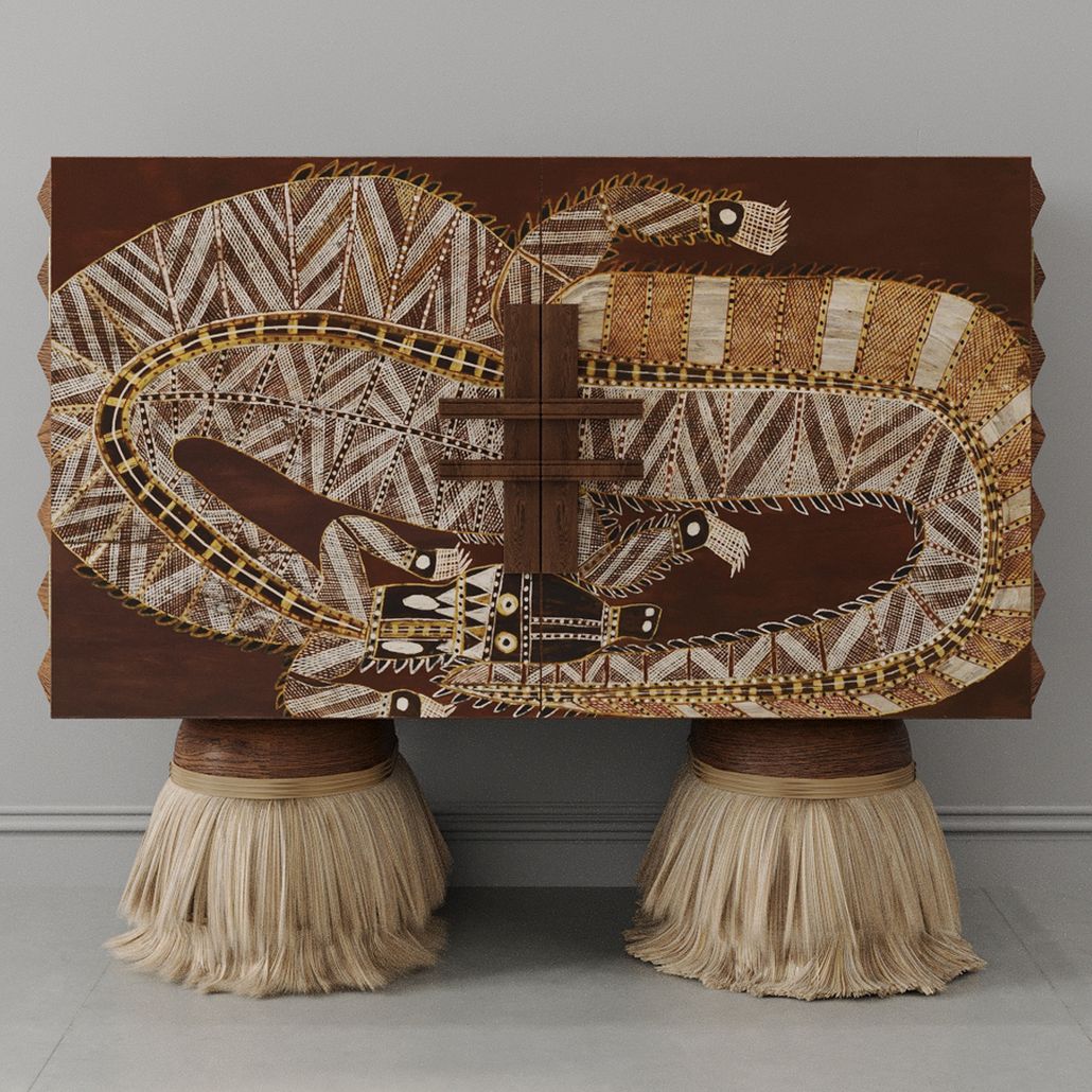 Буфет ZANZIBAR Crocodile Brown