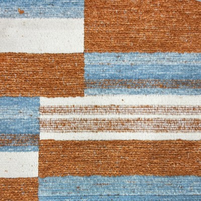 Мебельная Ткань Chenille Geometry Terracotta Blue